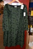 An as new Claudie Pierlot Rafifi Brodee dress in vert forest (Size 38).