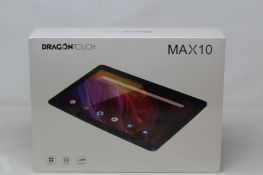 A boxed as new DragonTouch Max10 android tablet.