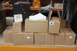 Eight Modern Souvenir handmade bookends and five handmade paperweights.