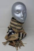An as new Burberry sequined check cashmere scarf (Article 8050535 - RRP £484).