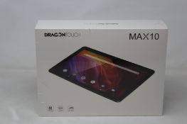 A boxed as new DragonTouch Max10 android tablet.
