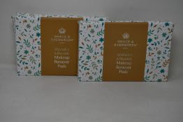 Forty boxed Grace and Evergreen washable and reusable makeup remover pads.