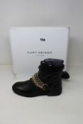 A pair of as new Kurt Geiger Stefan black leather boots (EU 41- RRP £229).