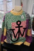An as new J W Anderson Anchor patchwork crewneck jumper (No labels/tags but item as new - size
