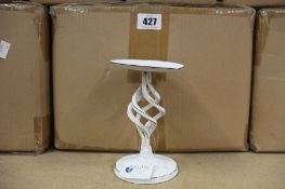 Four boxes of six Ashworth Antique White twisted metal candle holders and four loose, but boxed,