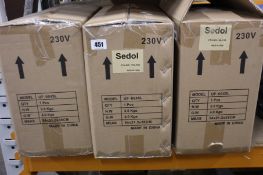 Four boxed as new Sedol Fogger Machines UF-0045L (Electric Portable 4.5L Ulv Fogger Disinfectant