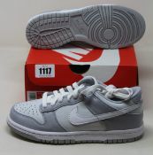 A pair of youths as new Nike Dunk Low with authentication tag (UK 4).