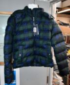 A women's as new Ralph Lauren plaid print puffer jacket (S).
