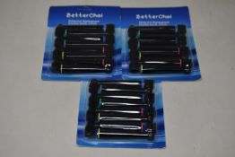 A quantity of as new Bettwechoi replacement brush heads (8 brush heads per pack) (Approximately