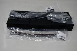 Three men's assorted as new Hugo Boss bracelets; brown leather bracelet 1580149M (RRP £69), chain