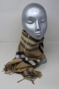 An as new Burberry sequined check cashmere scarf (Article 8050535 - RRP £484).