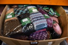 A quantity of assorted as new Cheviot Scotland BASC shooting socks (Approximately 65 pairs) and a