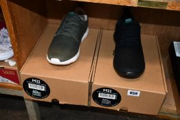 Two pairs of men's as new 8000 Kicks The Explorer V2 sneakers (UK 10).