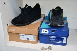 Two pairs of men's as new Asics trainers; Gel-Lyte III OG (UK 9.5) and Gel-Nimbus 22 (UK 7).
