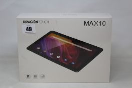 A boxed as new DragonTouch Max10 android tablet.