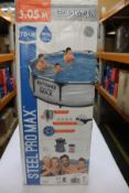 A Bestway 10' Steel Pro Max swimming pool.