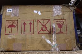 A quantity of Green Peace glass bongs with mandala/kaleidoscope design.