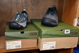 A pair of men's as new Keen Explore (UK 12) and women's Targhee III (UK 3.5).