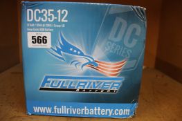 Two boxed as new Fullriver DC35-12 Premium Deep Cycle AGM Batteries.