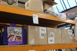 Fourteen boxed as new Spin Master Kinetic - Folding Sandbox (2lbs. of sand with multi-use tools).