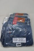 Four pairs of as new Levi's 721 high rise skinny jeans (W30/L28).