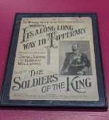 A Feldman's Edition 1912 No. 549 'It's a Long Long Way to Tipperary' sheet music in a frame (Pages