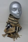 An as new Burberry sequined check cashmere scarf (Article 8050535 - RRP £484).