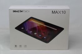 A boxed as new DragonTouch Max10 android tablet.