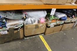 Four boxes of miscellaneous items to include male and female grooming accessories, a Flytec