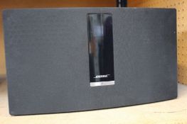 A pre-owned Bose SoundTouch 30 wireless music system (NOTE: cables not included, item is untested).