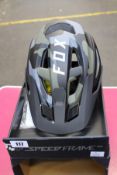 A boxed as new Fox Speed Frame Pro helmet in Green Camo (Size: L).