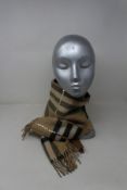 An as new Burberry sequined check cashmere scarf (Article 8050535 - RRP £484).