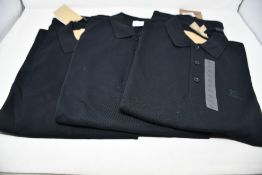 Three as new Burberry polo shirts in black (XL - RRP £79 each).