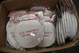 A quantity of Christmas themed bowl covers (Approximately 100 items).