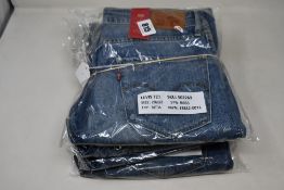 Four pairs of as new Levi's 721 high rise skinny jeans (W29/L32).