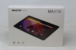 A boxed as new DragonTouch Max10 android tablet.