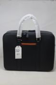 A boxed as new Maverick & Co Manhattan Double briefcase in Navy.