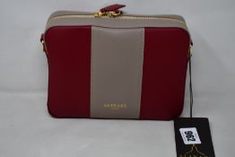 An as new Alinari Firenze Flavia crossbody bag in red/taupe.