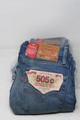 Four pairs of as new Levi's 505C jeans (W30/L30, 2 x W32/L32, W36/L34).