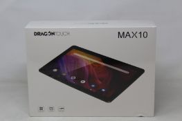 A boxed as new DragonTouch Max10 android tablet.