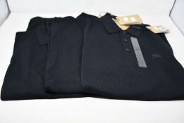 Three as new Burberry polo shirts in black (XL - RRP £79 each).