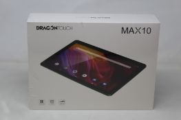A boxed as new DragonTouch Max10 android tablet.
