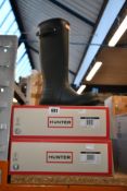 Two pairs of men's as new Original Hunter Tall Boots in Dark Olive (UK 8).