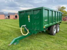 2014 Bailey 11t twin axle grain trailer with manual tailgate and grain chute on 385/65R22.5 wheels a