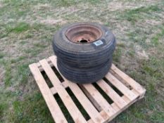 Pair  wheels and tyres, 5 stud