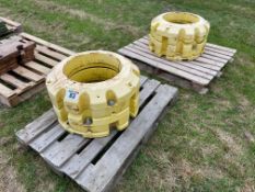 Set John Deere wheel weights 2No 205kg and 1No 50Kg