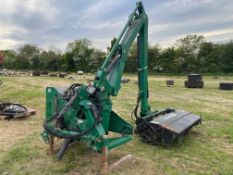 2014 Spearhead Twiga 600 hedge cutter with DP15 flail head, PTO driven, joystick control. Hedge cutt