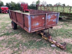 3t single axle hydraulic tipping trailer on 10.5/65-16 wheels and tyres