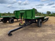 38ft swan neck bale trailer, wooden floor, air brakes, tri-axle on 265/70R19.5 wheels and tyres c/w