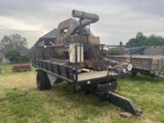Seed dresser unit on flat bed trailer, 3ph